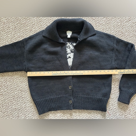 Anthropologie Maeve Collared V-Neck Cardigan Sweater graphics size S - Picture 9 of 10